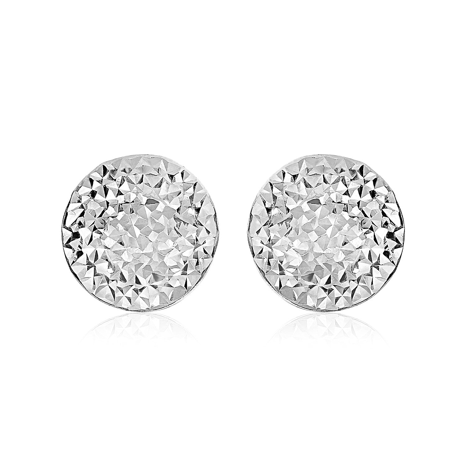 Sterling Silver Textured Large Circle Earrings
