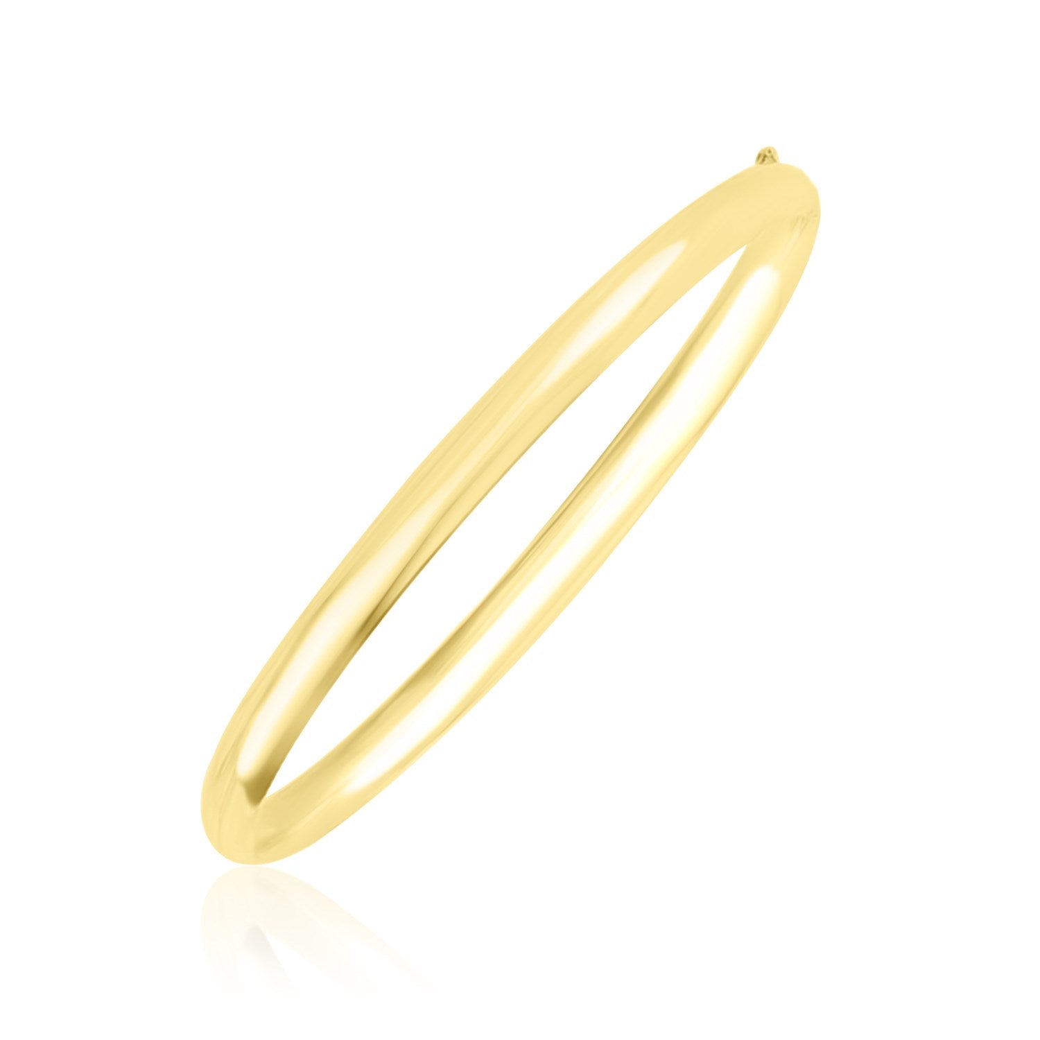 14k yellow gold dome style bangle, luxurious shine, elegant design, perfect for sophisticated jewelry collections.