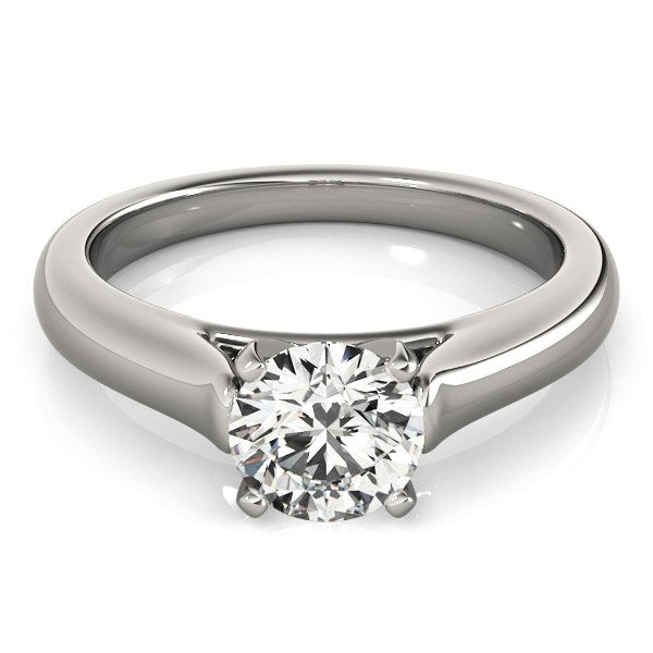 Elegant 14k white gold cathedral design solitaire diamond engagement ring showcasing a stunning 1 cttw diamond.