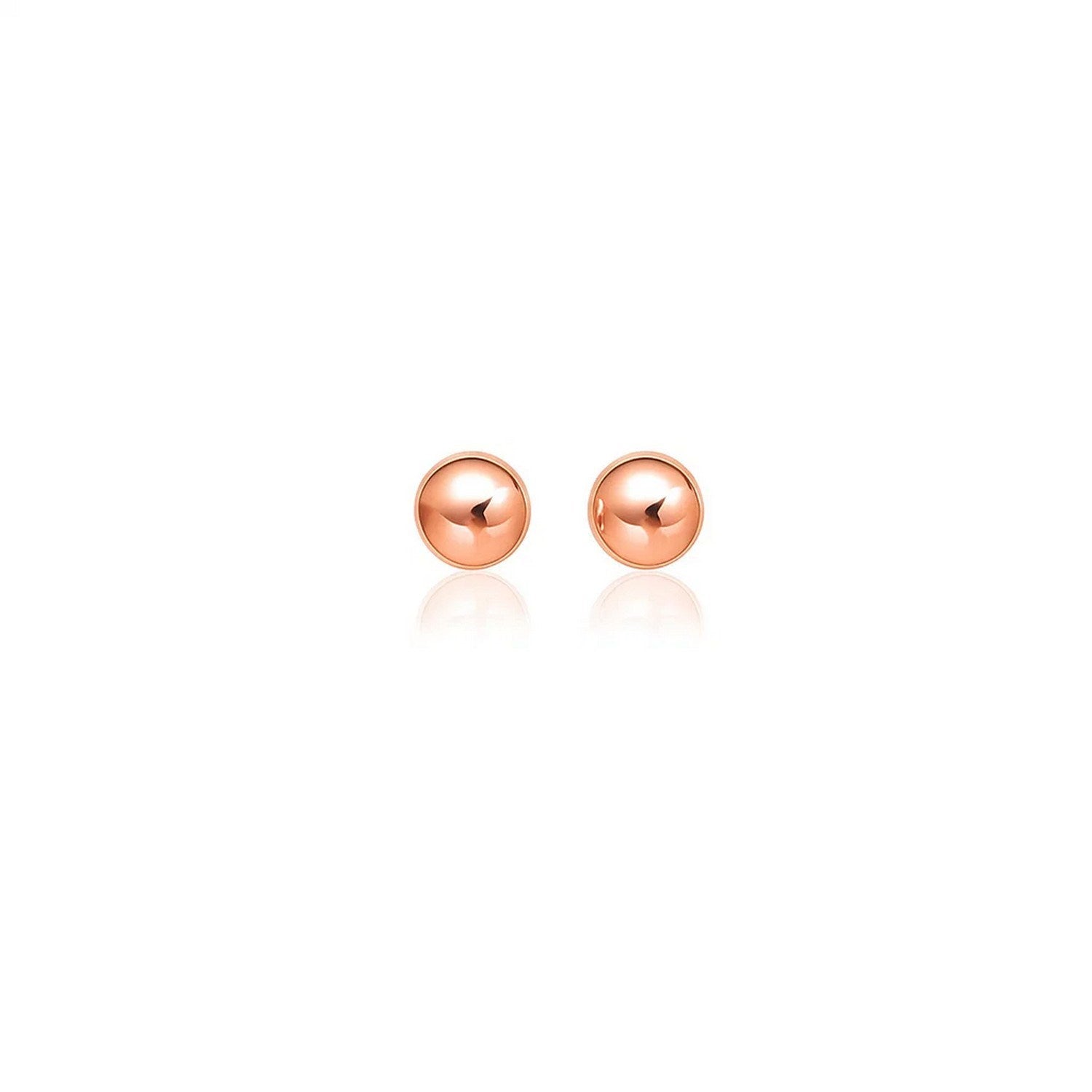 14k rose gold classic round stud earrings featuring a timeless design for elegant sophistication.