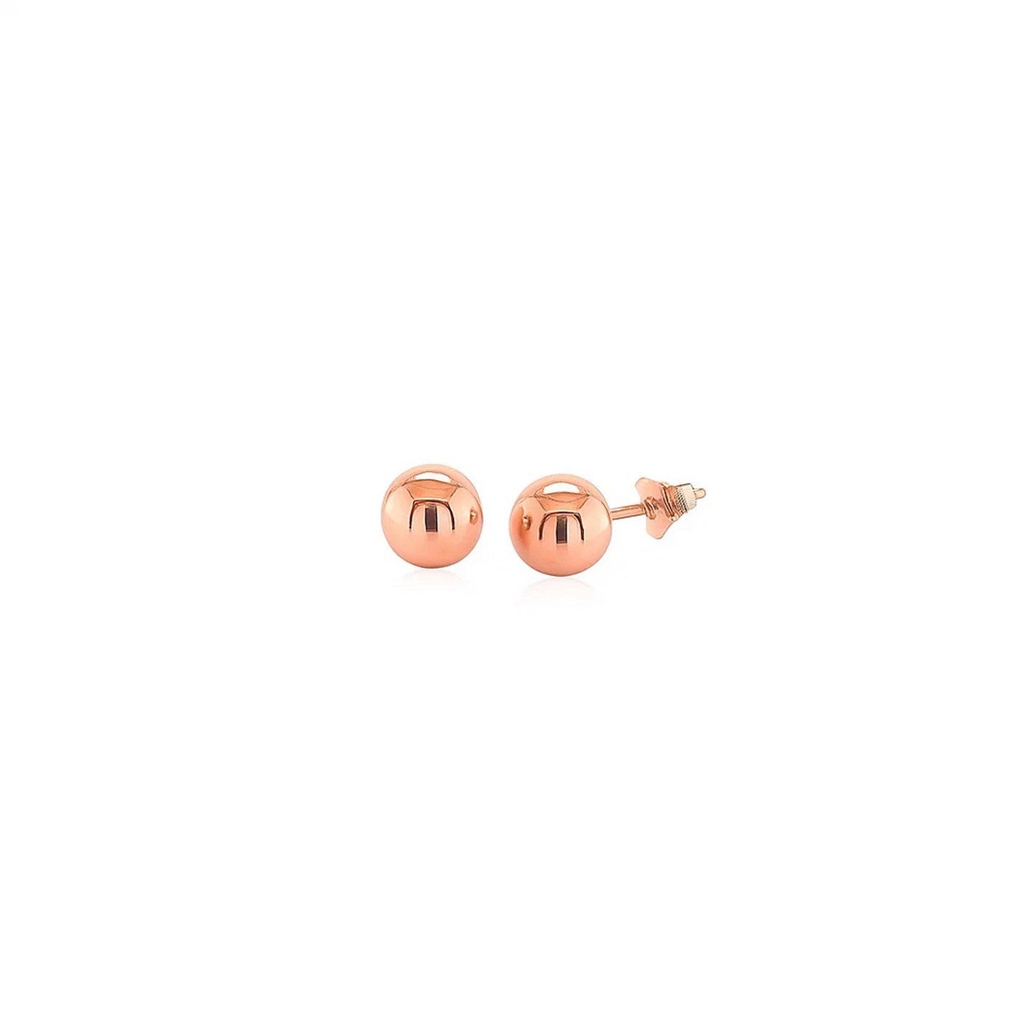 14k rose gold classic round stud earrings showcasing timeless elegance and refined craftsmanship.