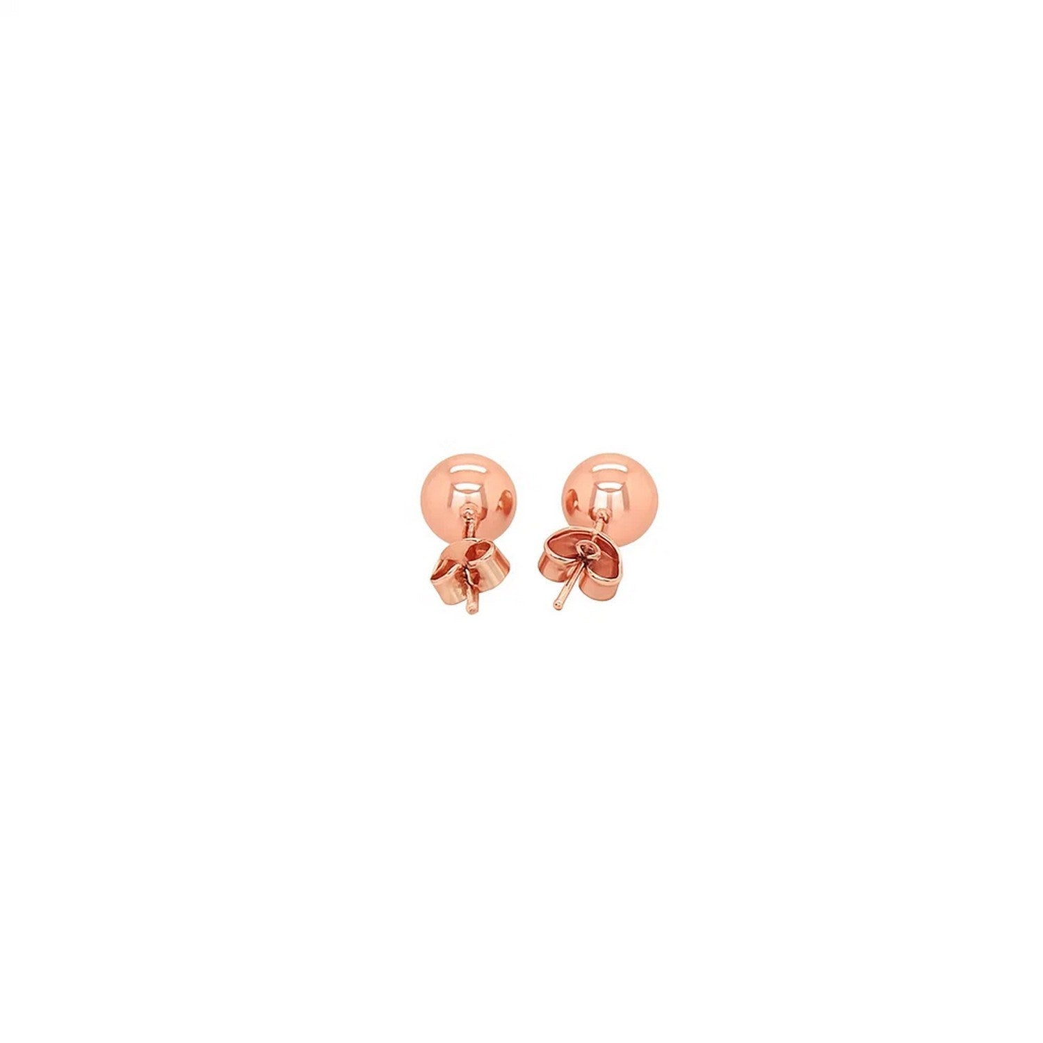14k rose gold classic round stud earrings showcasing timeless elegance and refined craftsmanship.