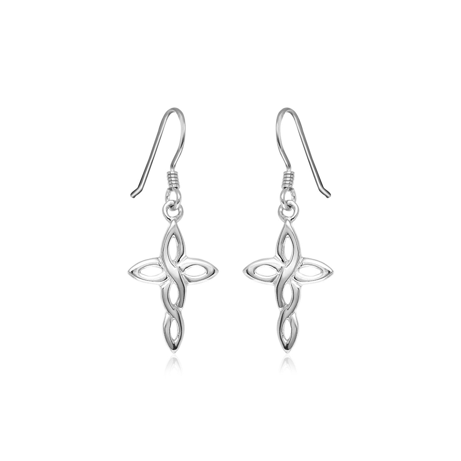 Sterling Silver Polished Knot Style Earrings