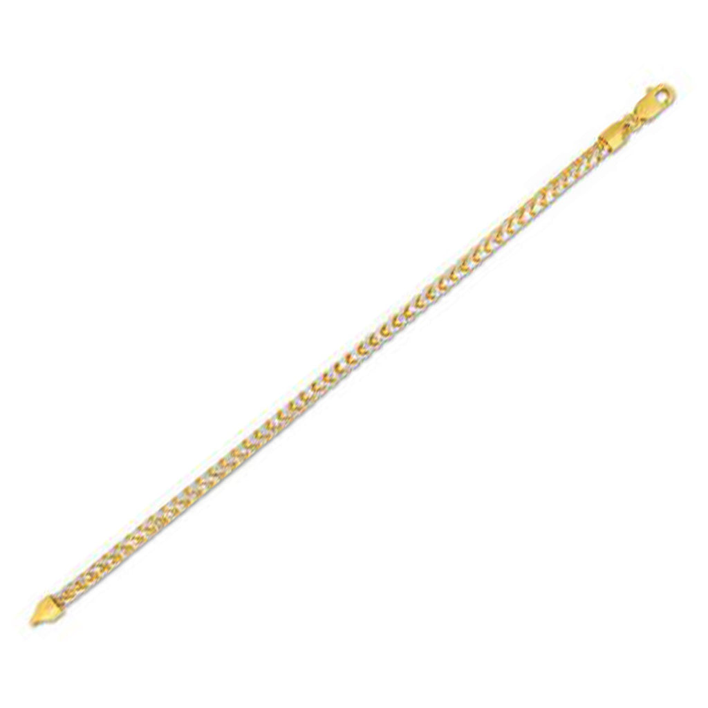 14k yellow gold round pave Franco chain, 4.00 mm, elegant design perfect for layering or standalone sophistication.
