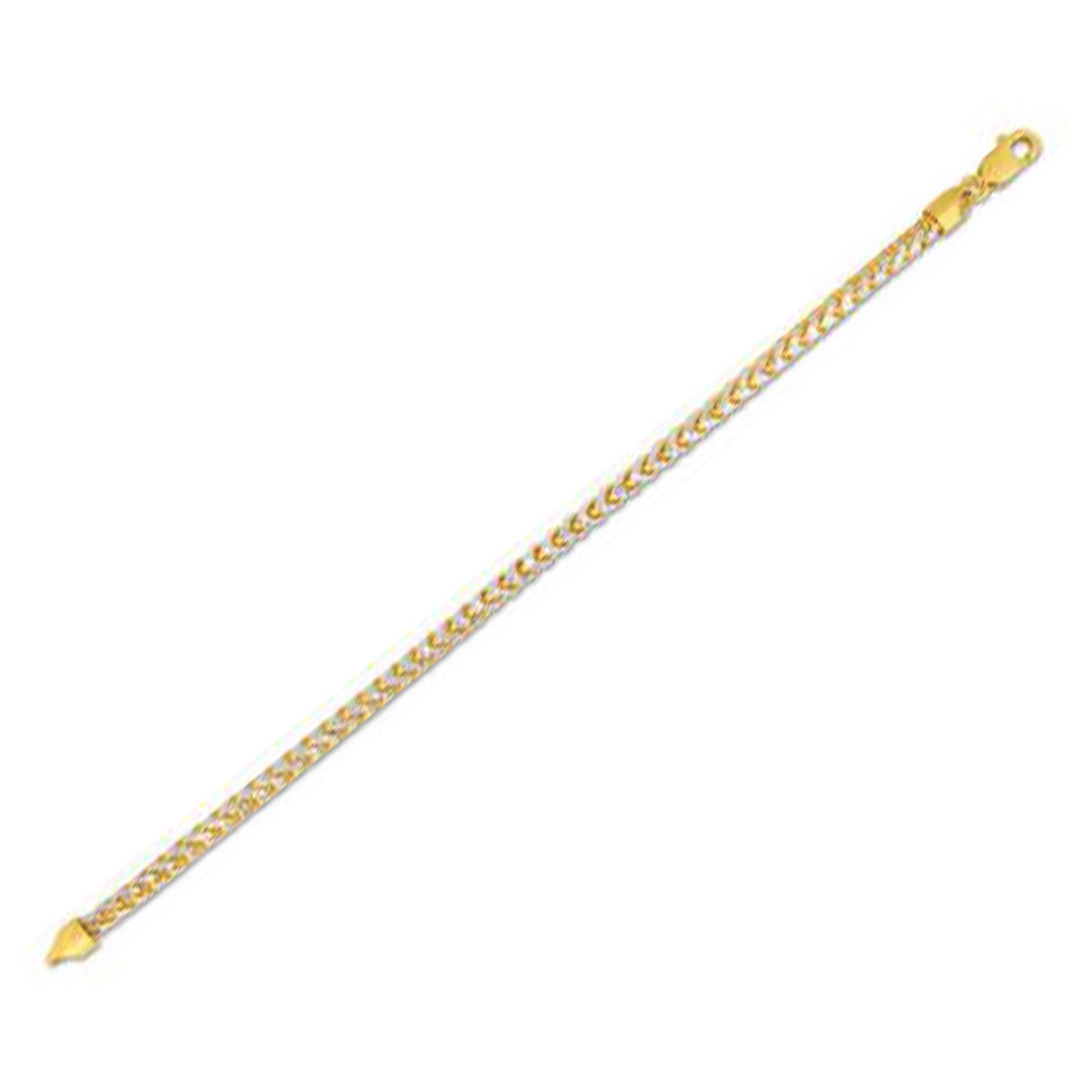 14k yellow gold round pave Franco chain, 4.00 mm, elegant design perfect for layering or standalone sophistication.