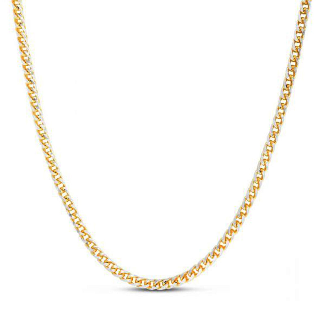 14k yellow gold round pave Franco chain, elegantly designed with a 4.00 mm width for a luxurious look.