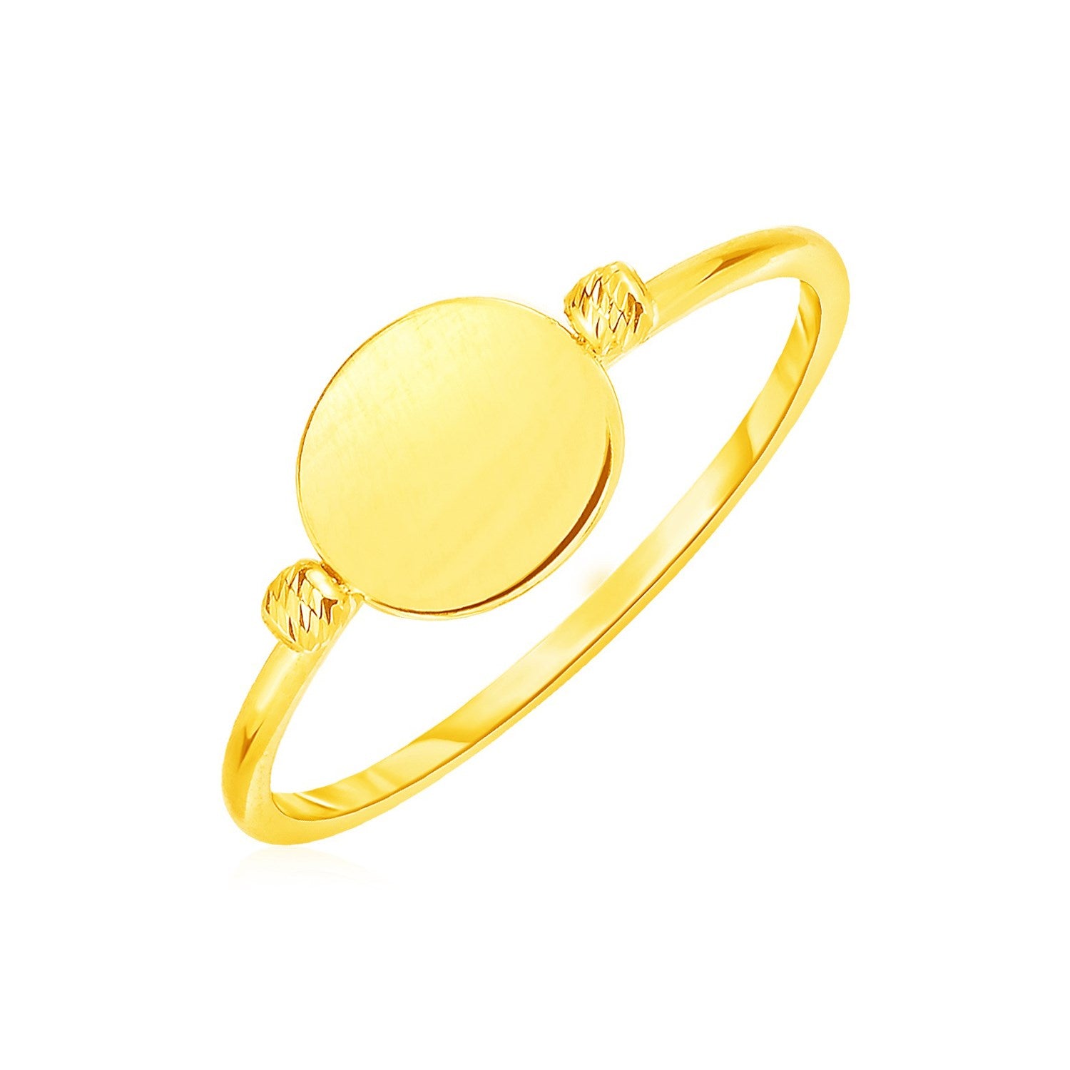 14k yellow gold minimalist ring featuring a polished oval design, perfect for elegant everyday wear.