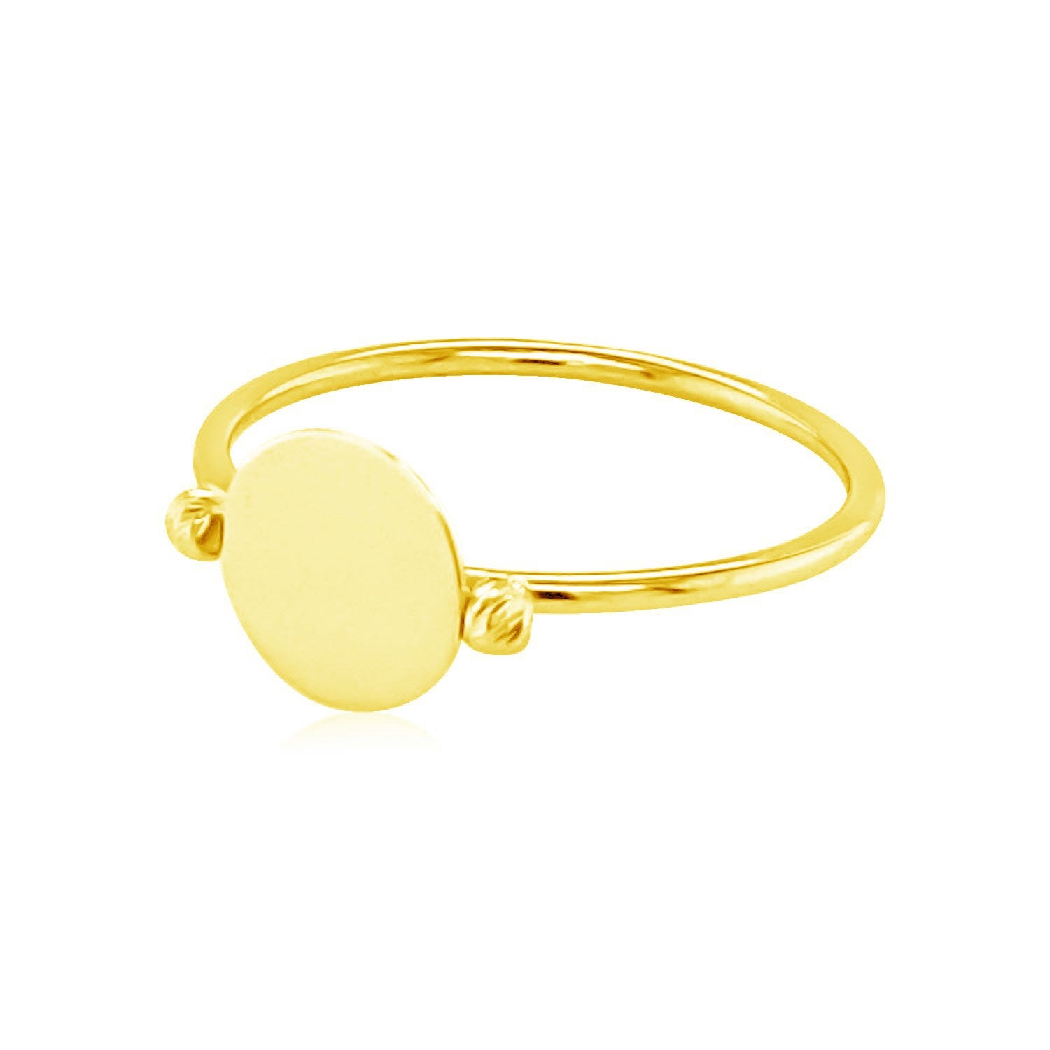 14k yellow gold minimalist ring featuring a polished oval design, perfect for elegant everyday wear.