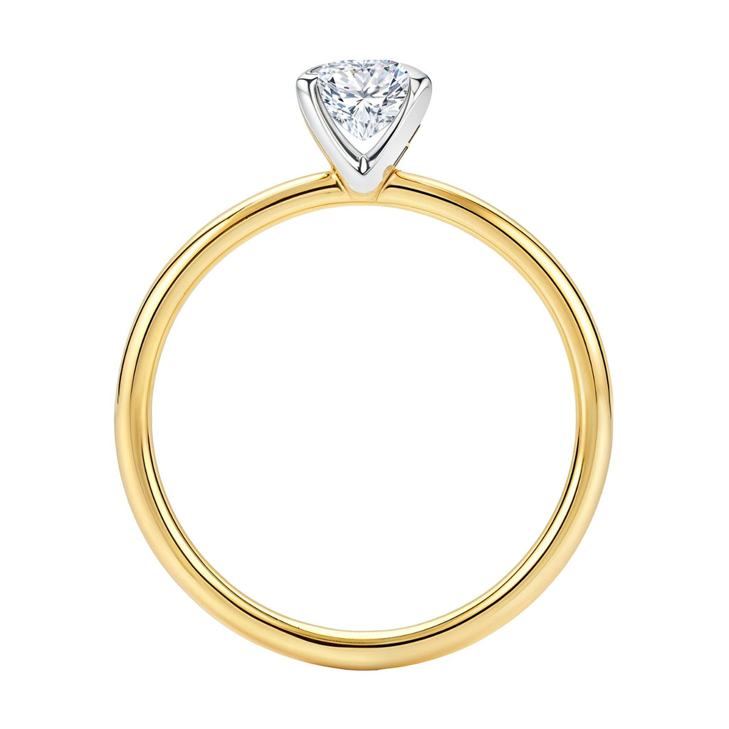 1.50Ct emerald lab-grown diamond ring in 10K yellow gold, featuring a contemporary bezel setting for a luxurious touch.
