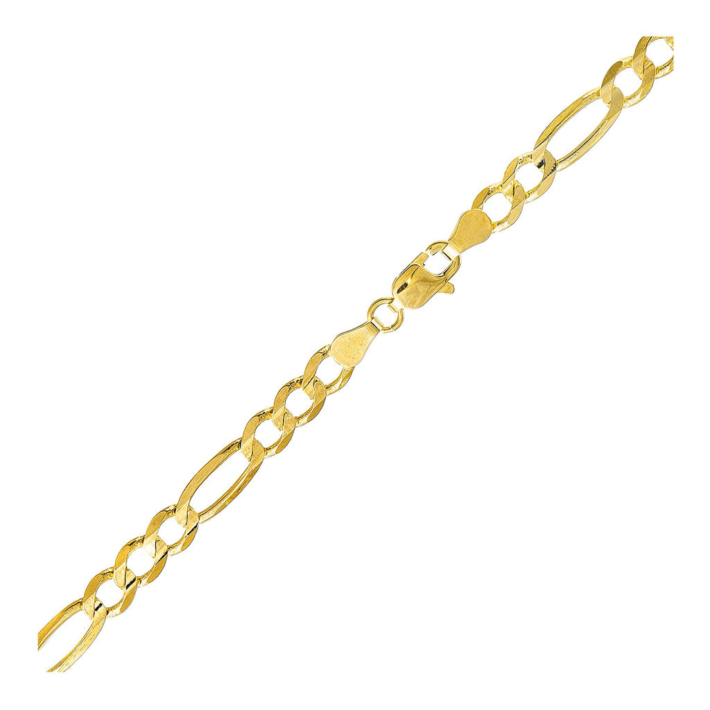 14k yellow gold Lite Figaro bracelet featuring modern chain links, elegantly crafted for a luxurious touch.