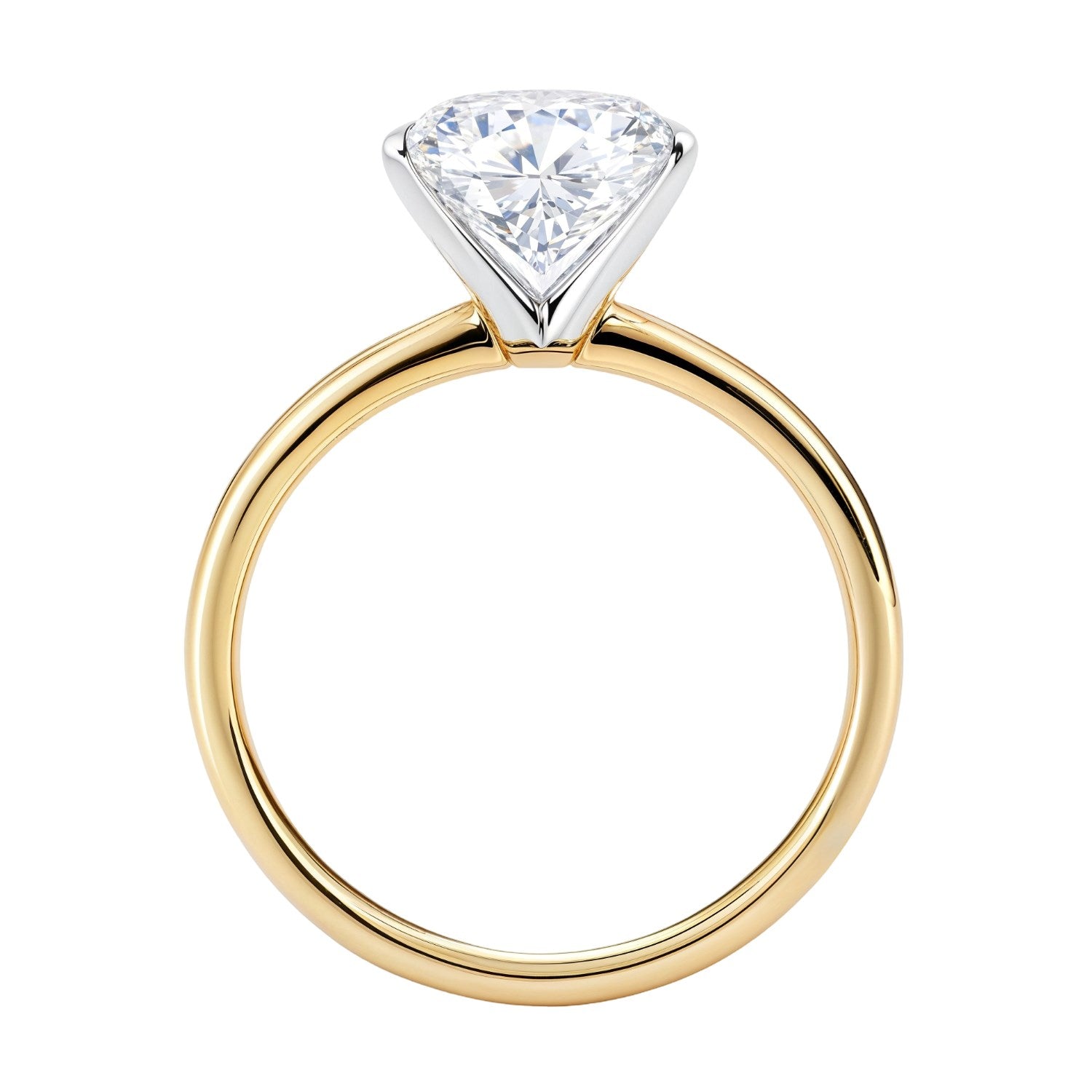 2 carat oval lab-grown diamond solitaire ring in 10K yellow gold, showcasing modern elegance and timeless sophistication.