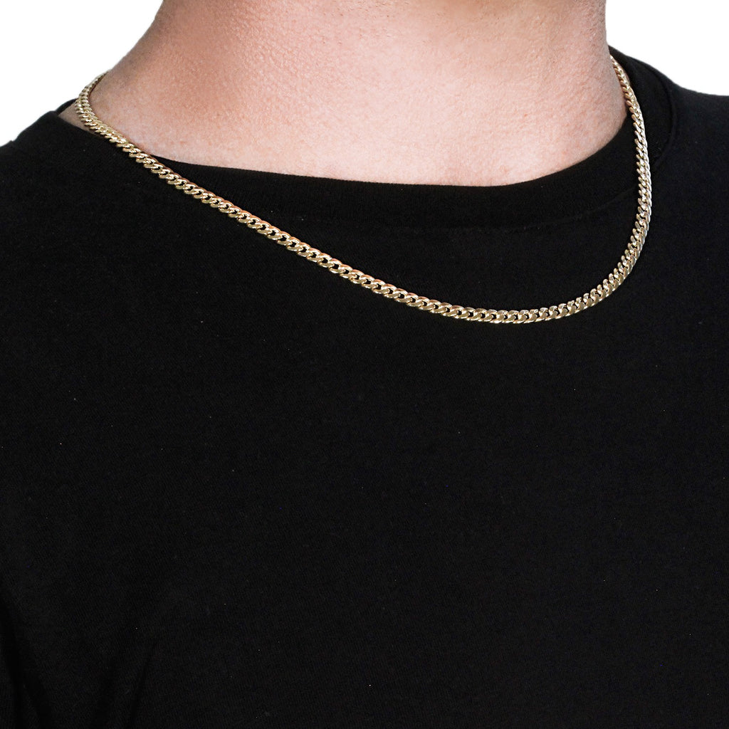 Halbmassive Miami-Kette aus 10 Karat Gelbgold (4,50 mm)