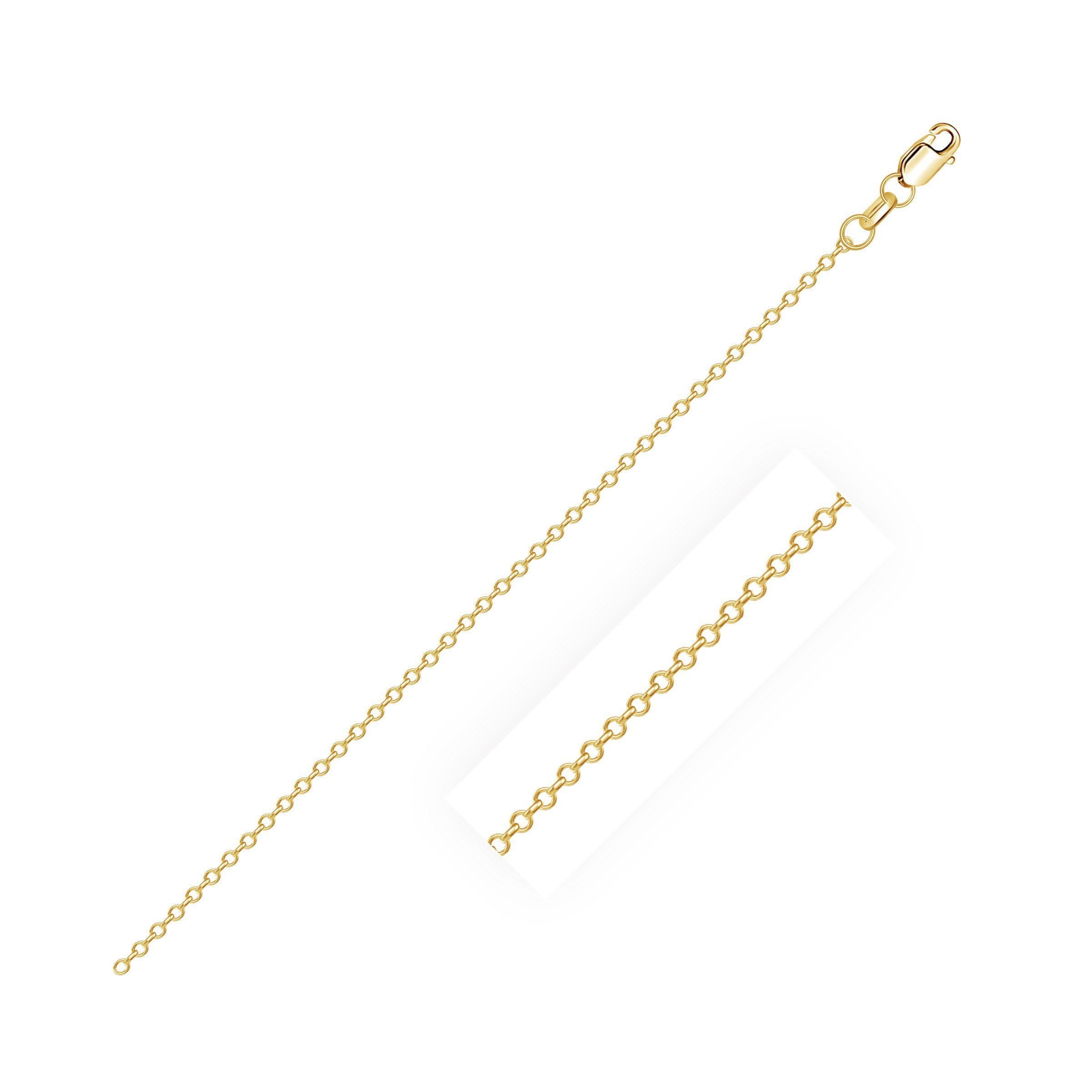 10k yellow gold diamond cut cable link chain, elegant design, perfect for layering or standalone wear.