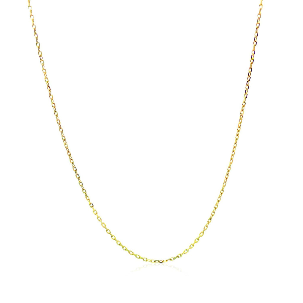 10k yellow gold diamond cut cable link chain, elegant design, featuring delicate links and a luxurious shine.