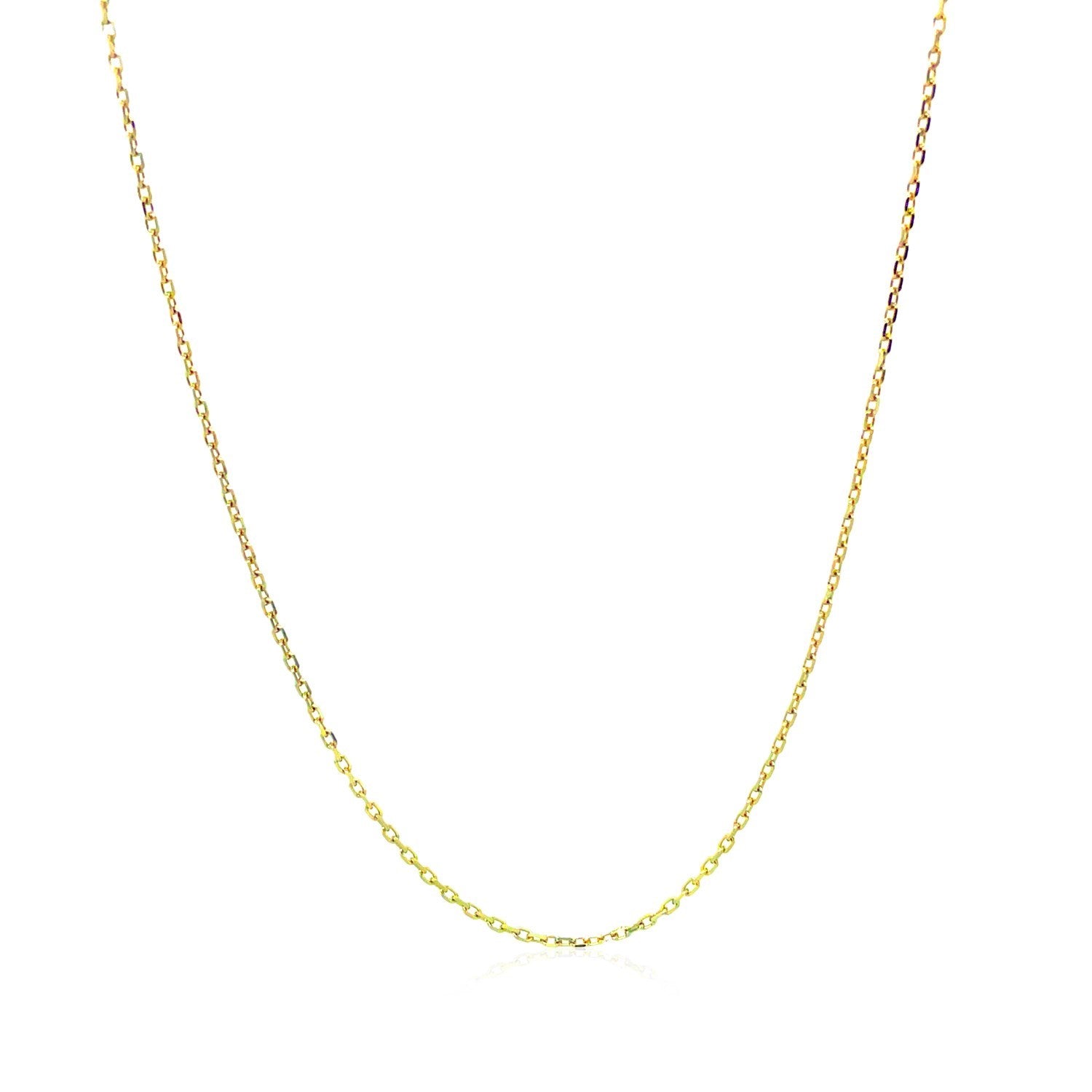 10k yellow gold diamond cut cable link chain, elegant design, featuring delicate links and a luxurious shine.