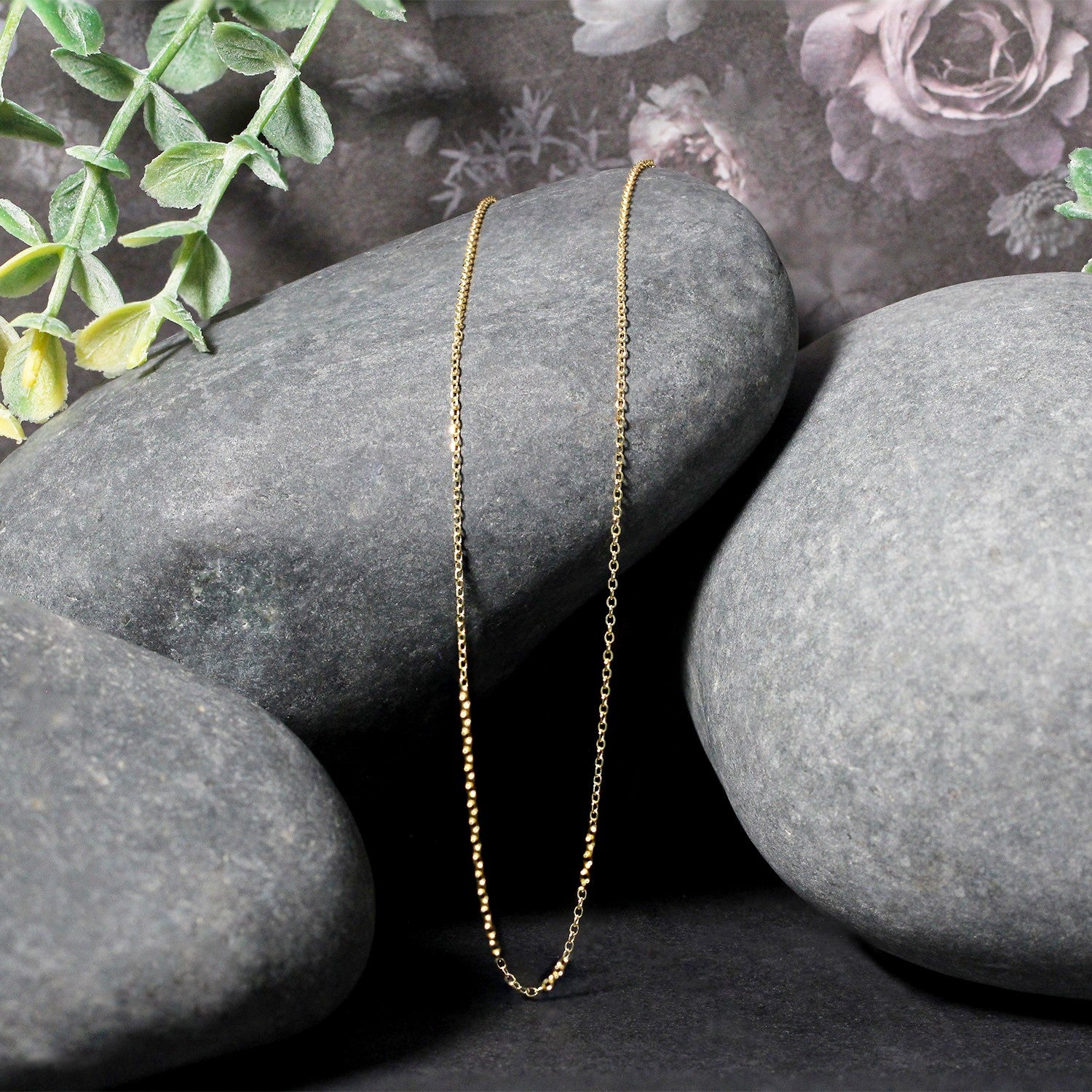 10k yellow gold diamond cut cable link chain, elegant design with shimmering links, perfect for layering or standalone wear.