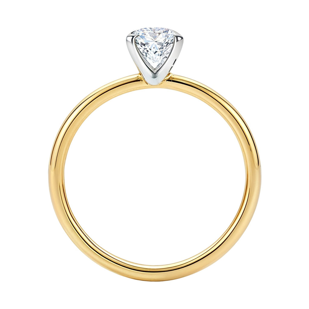 1 carat emerald lab-grown diamond solitaire ring in elegant 10K yellow gold, showcasing exquisite craftsmanship and style.