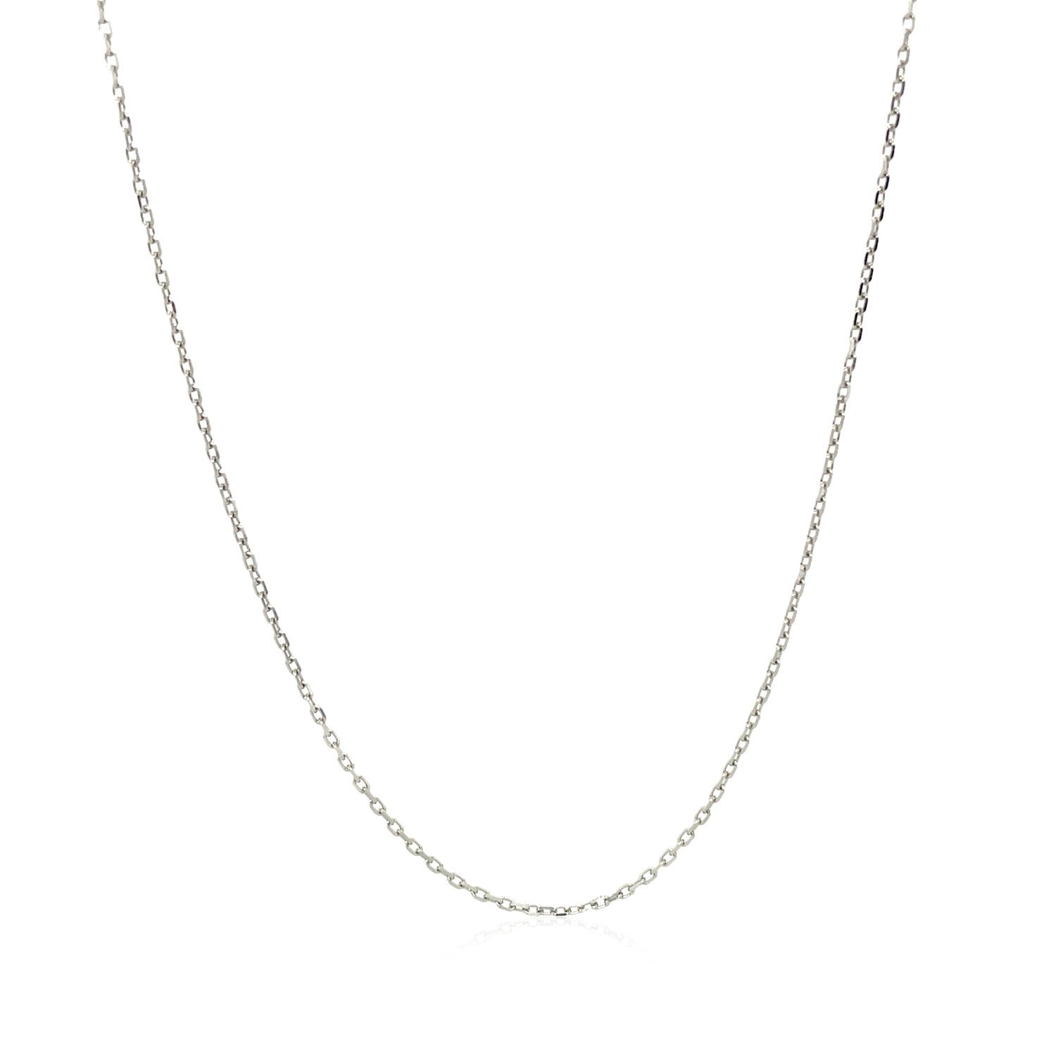 18k white gold diamond cut cable link chain, contemporary design with exquisite craftsmanship and luxurious shine.