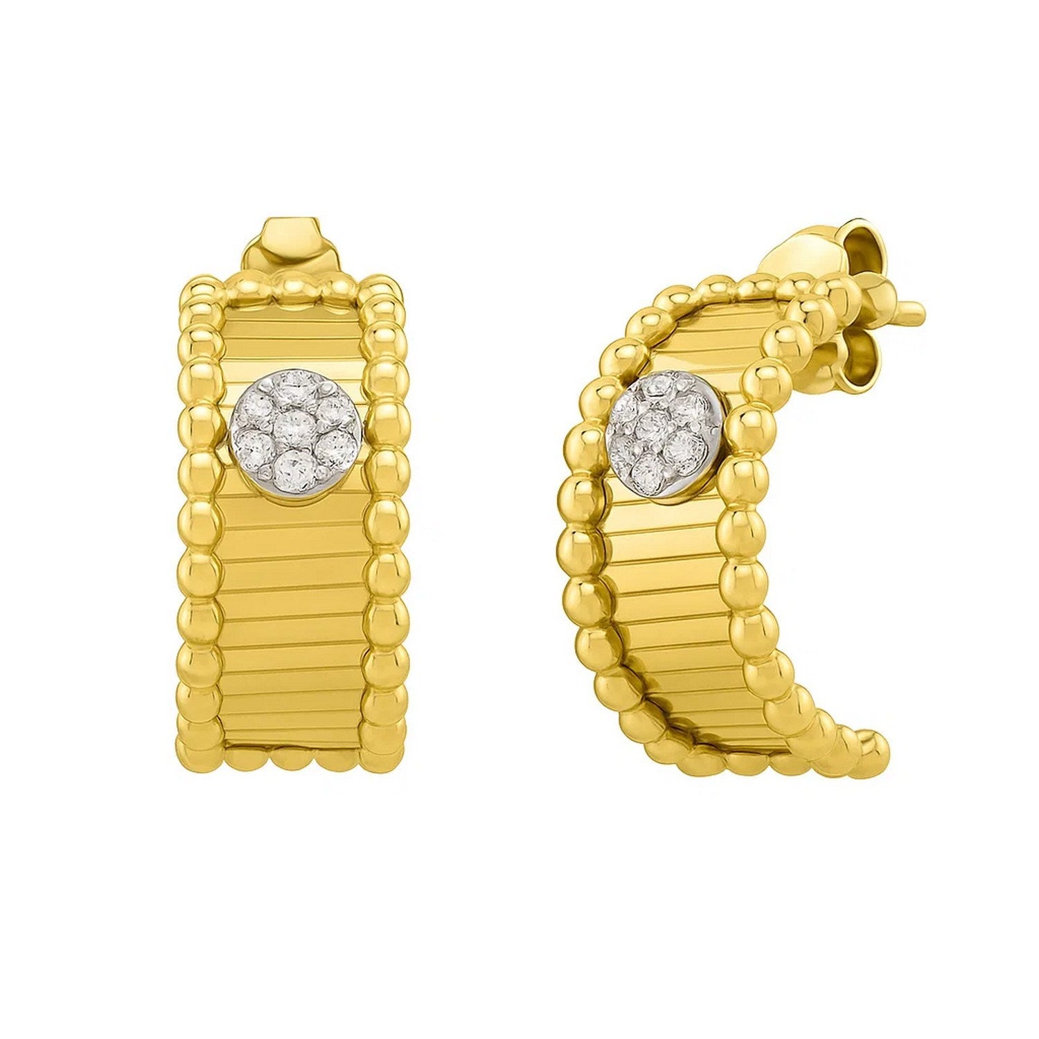 14k yellow gold diamond half moon drop earrings featuring a modern design and elegant silhouette for sophisticated style.