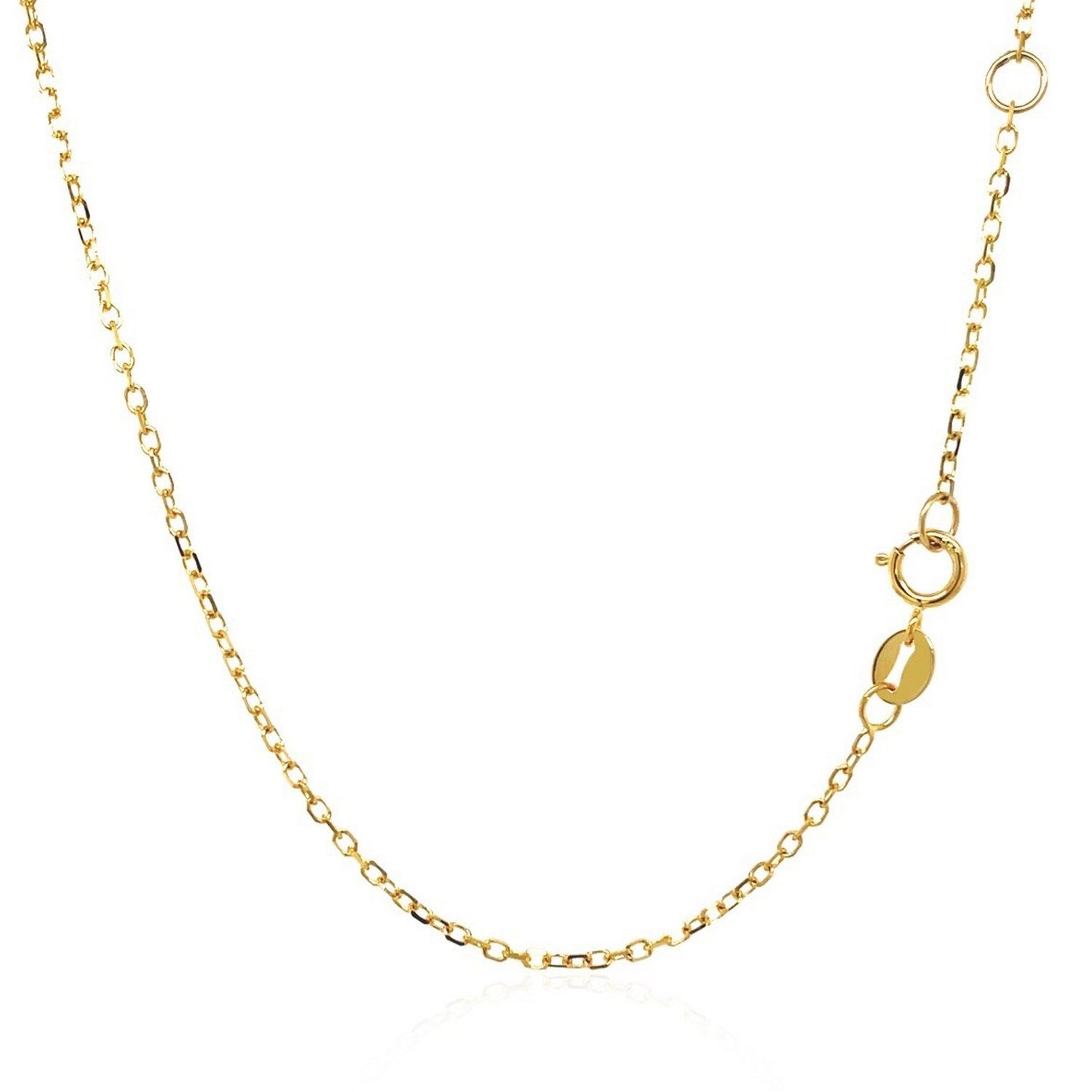 Elegant 14k yellow gold necklace featuring a round citrine on a delicate 17-inch chain, showcasing timeless luxury.