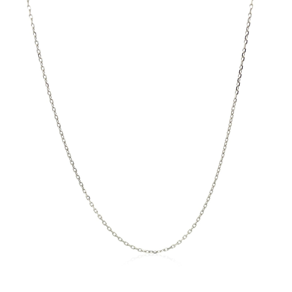 10k white diamond cut cable link chain showcasing contemporary design with exquisite round diamond accents.