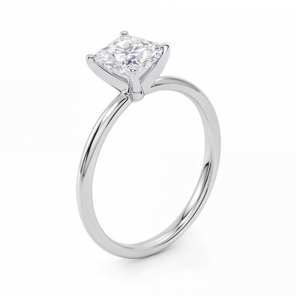 14k white gold modern princess cut diamond ring featuring a 1.50Ct IGI G/VS1 stone, showcasing exquisite craftsmanship.
