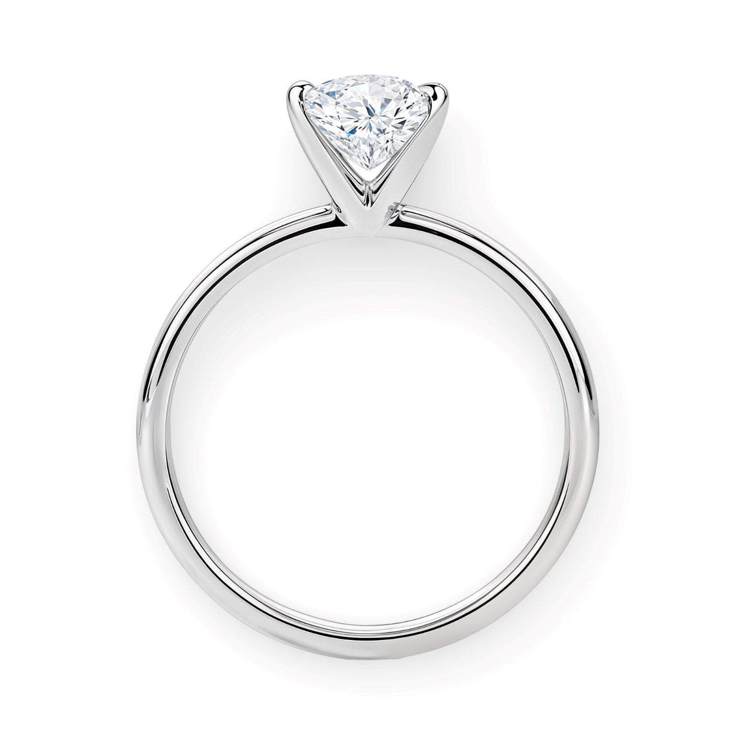 14k white gold modern ring featuring a 1.50Ct princess cut lab-grown diamond in a sleek design.