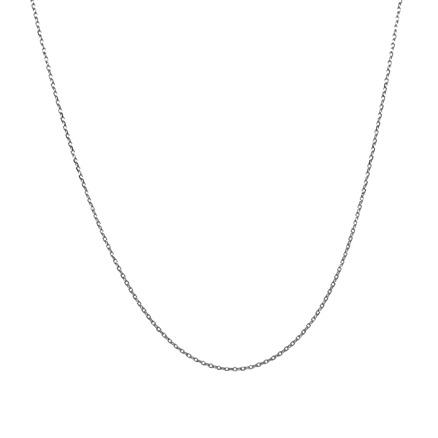 14k white gold diamond cut cable link chain with modern design, showcasing exquisite craftsmanship and elegance.
