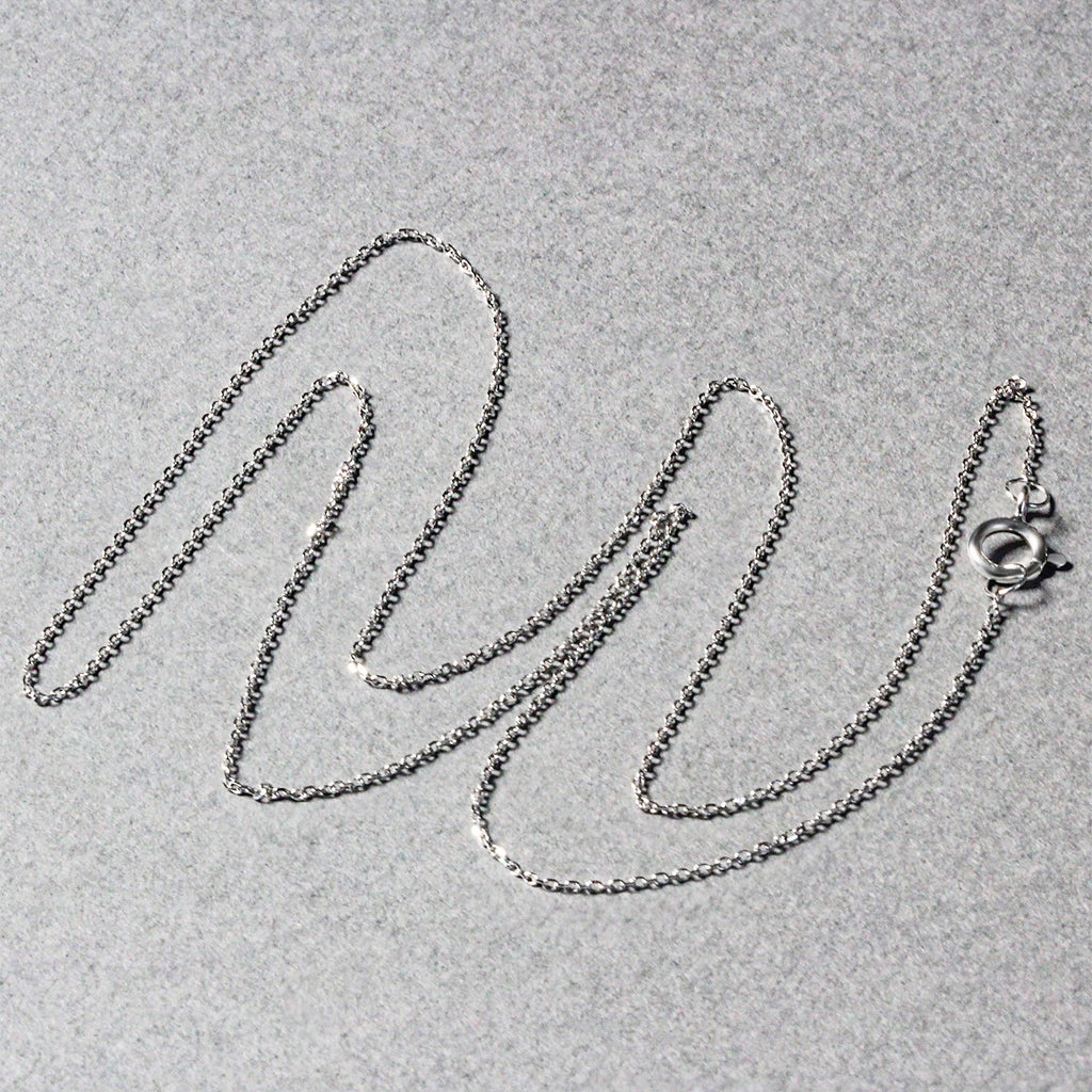 14k white gold diamond cut cable link chain with modern design, showcasing exquisite craftsmanship and elegance.