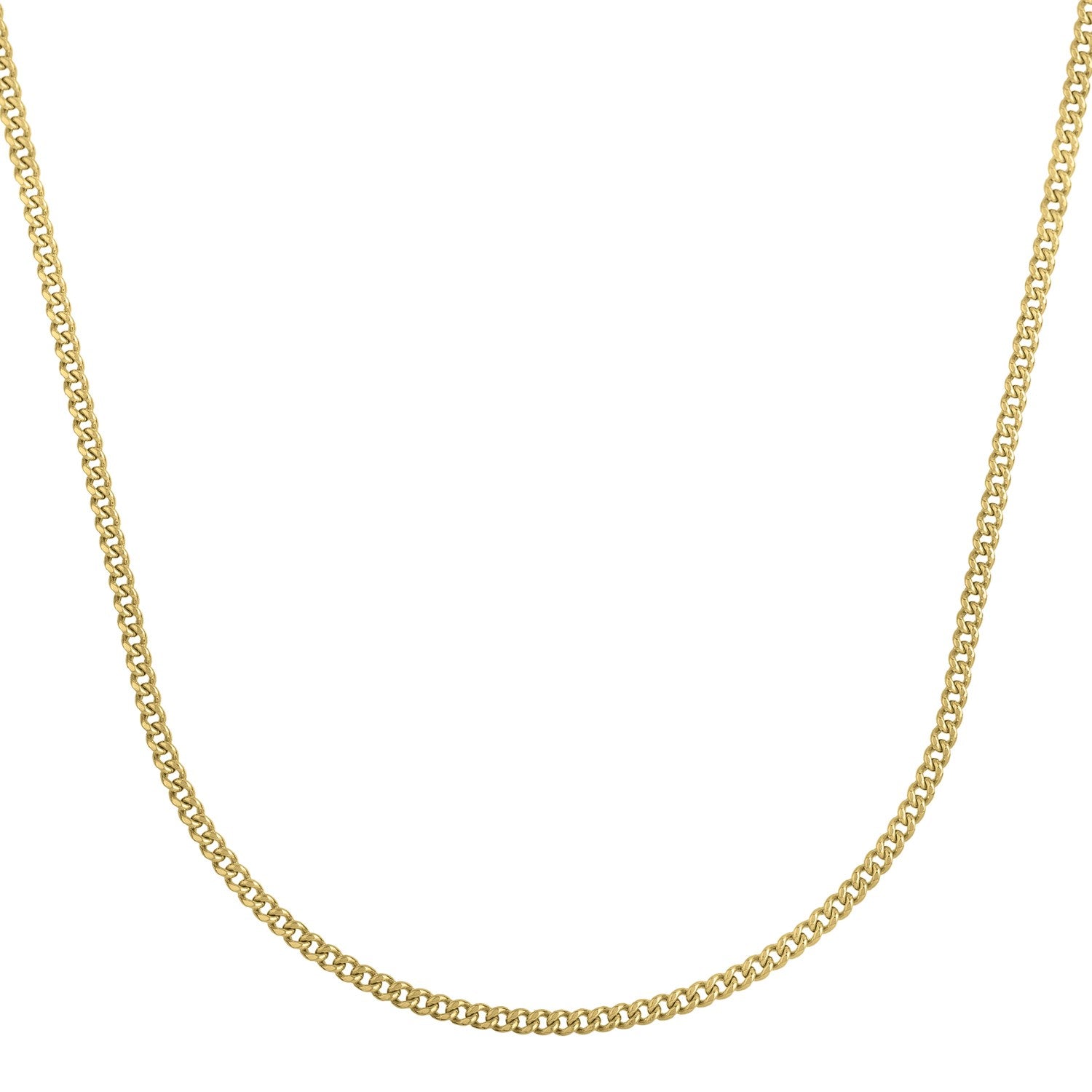 14k yellow gold light gourmette chain with modern link design, perfect for layering or standalone elegance.