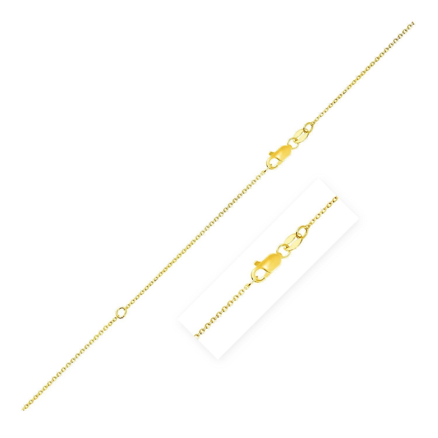 Elegant 10k yellow gold extendable cable chain, featuring a refined design perfect for layering or standalone wear.