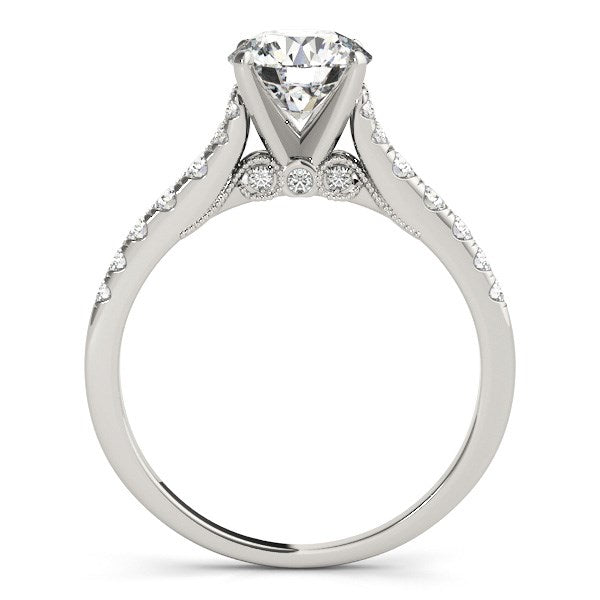 14k white gold diamond engagement ring featuring a single row band and contemporary design, 1 3/4 cttw brilliance.