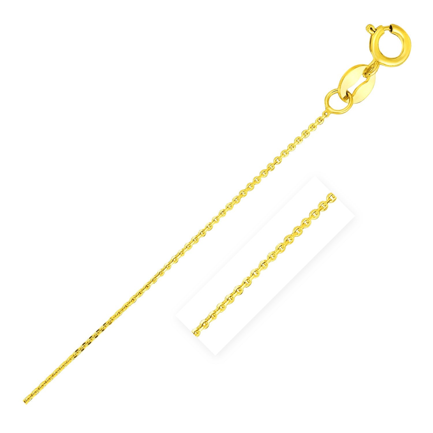 14k yellow gold diamond cut cable link chain, modern design with exquisite round links, perfect for layering or standalone...