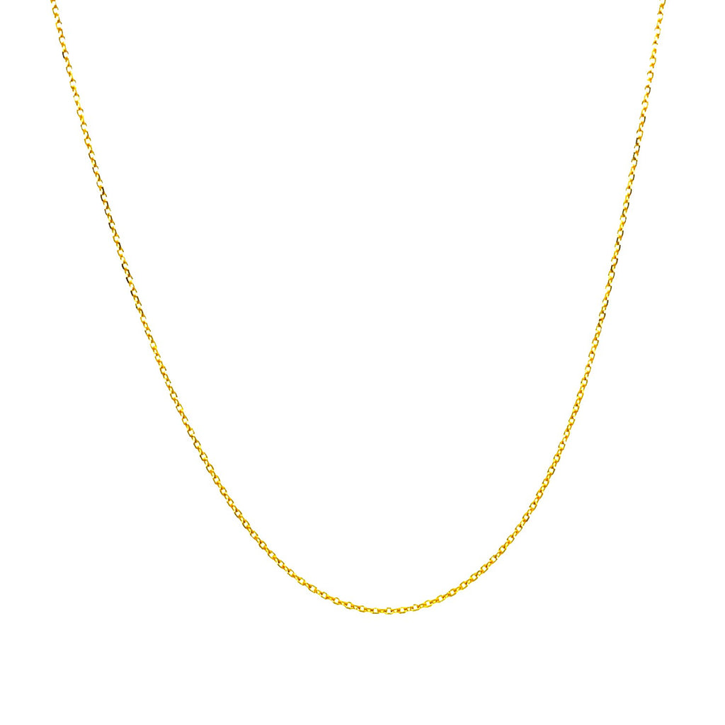 14k yellow gold diamond cut cable link chain, modern design with elegant round links, perfect for layering or standalone w...