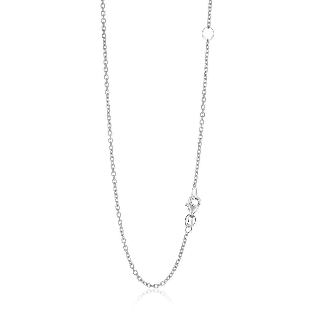 14k white gold adjustable cable chain, minimalist design, perfect for layering or as a standalone statement piece.
