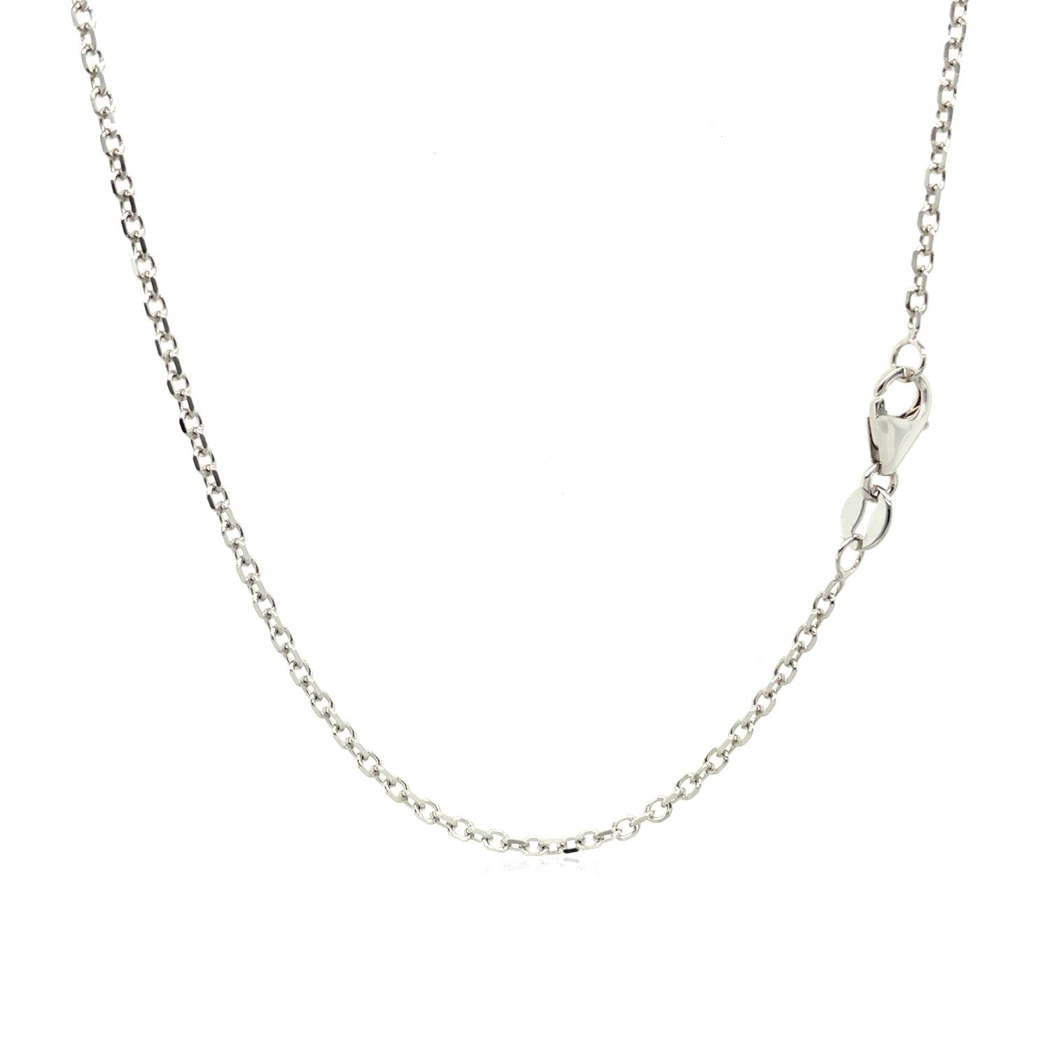 14k white gold adjustable cable chain, minimalist design, perfect for layering or wearing solo.