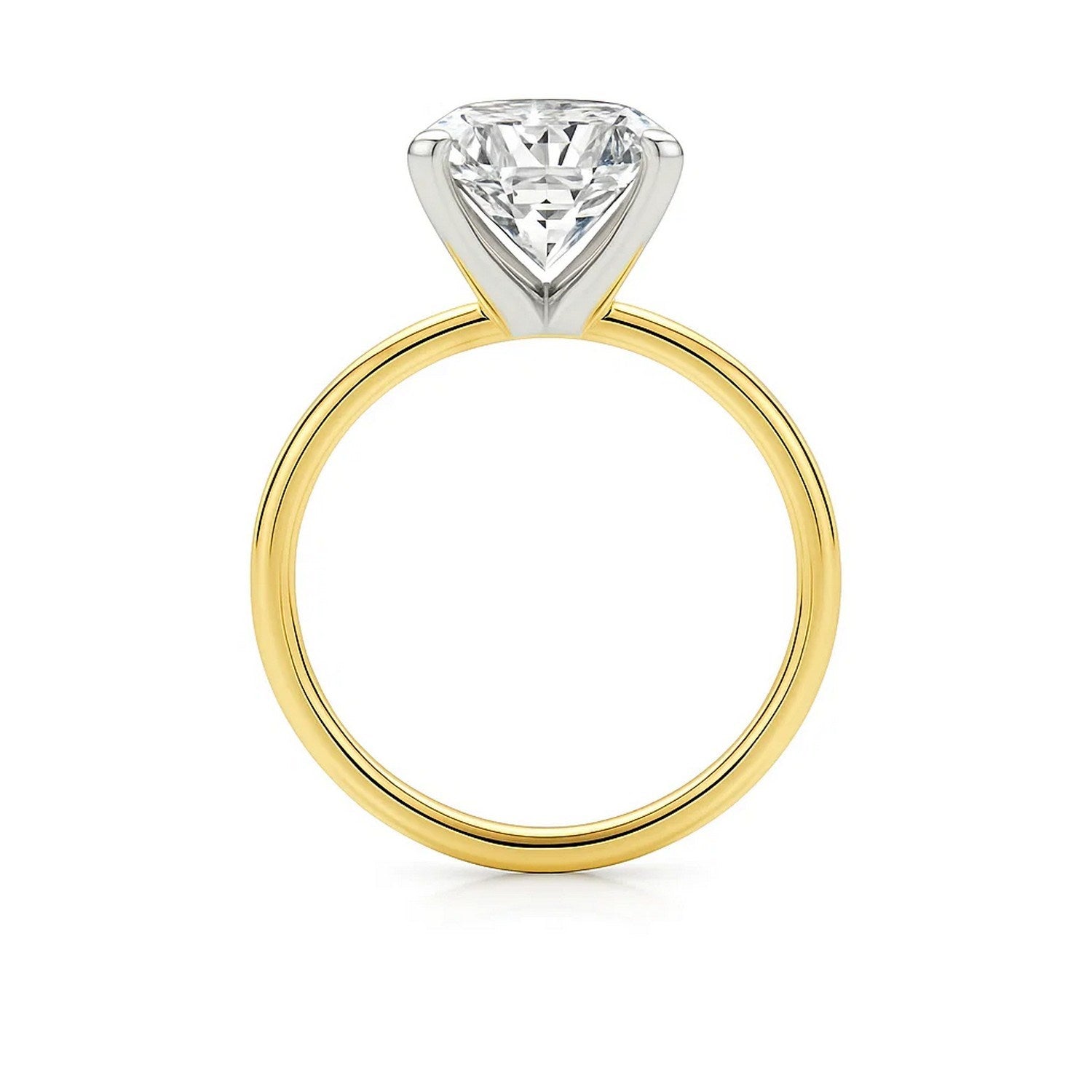 5 carat emerald lab-grown diamond solitaire ring in 10K yellow gold, showcasing elegant design and exquisite craftsmanship.