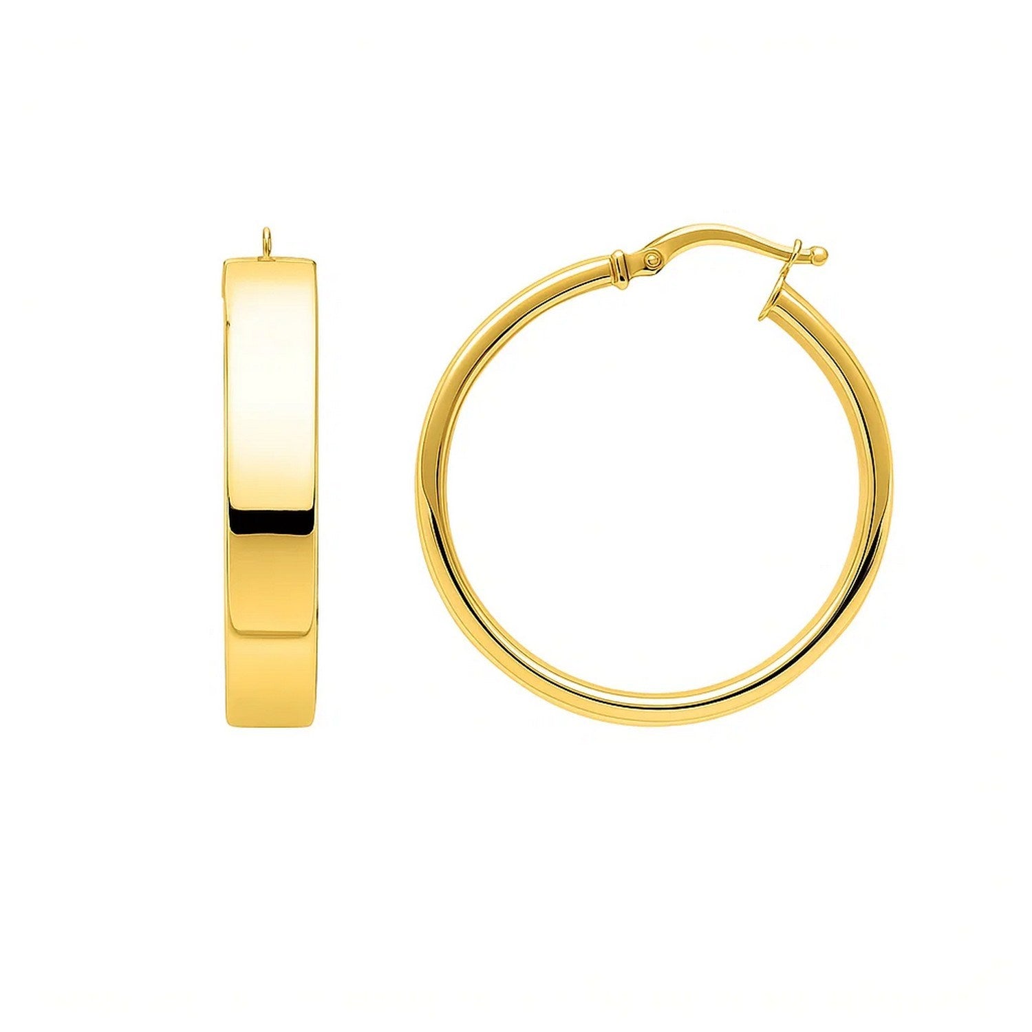 14k yellow gold large tube hoop earrings with a sleek modern design, perfect for elegant occasions.