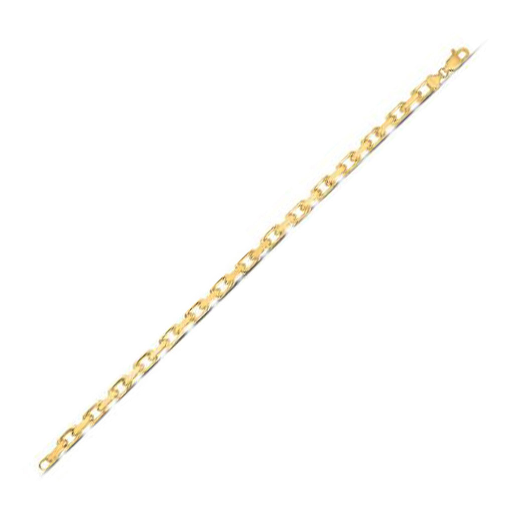 14k yellow gold French cable link chain, 4.80 mm, featuring a contemporary design for elegant layering and styling.