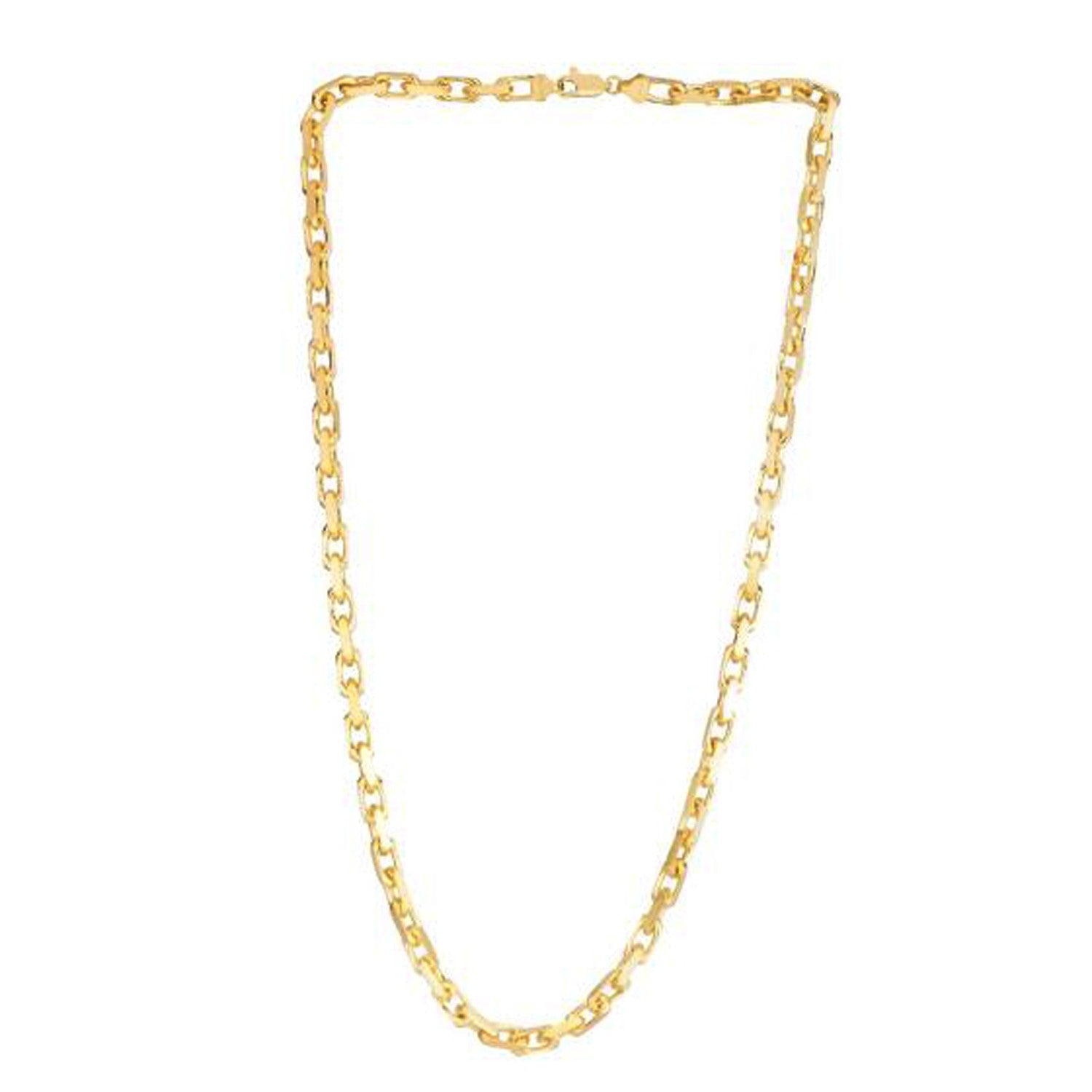 14k yellow gold French cable link chain with contemporary round links, showcasing elegance and timeless style.