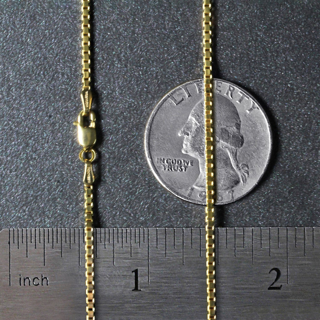 14k yellow gold classic box chain, 1.7 mm width, showcasing timeless elegance and luxurious craftsmanship.