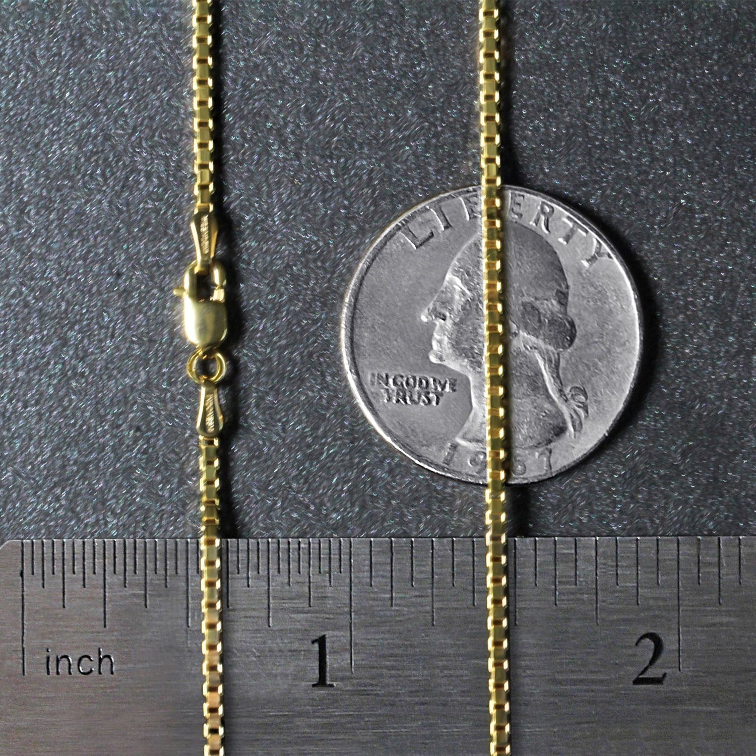 14k yellow gold classic box chain, 1.7 mm width, showcasing timeless elegance and luxurious craftsmanship.