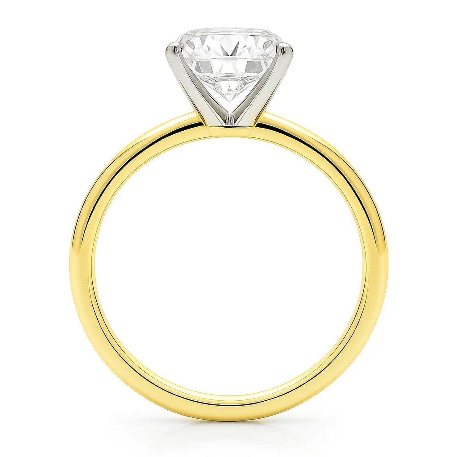 5 carat radiant lab-grown diamond solitaire ring in 10K yellow gold, showcasing modern elegance and timeless beauty.