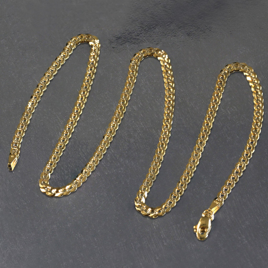 14k two-tone gold pave curb chain with modern design, featuring a sleek 3.60 mm width for a luxurious statement.