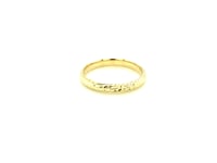 14k Yellow Gold Textured Comfort Fit Wedding Band Ring - 2.50mm Elegance