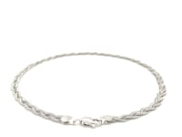 14K White Gold Anklet with "Fox Tail" Weave