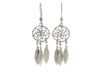 Boucles d'oreilles pendantes en argent sterling poli texturé