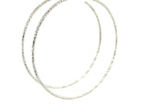 Sterling Silver Textured Large Round Hoop Earrings