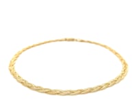 14k Yellow Gold Braided Foxtail Anklet