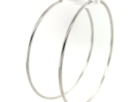 Boucles d'oreilles créoles rondes en argent sterling poli (60 mm)
